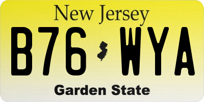 NJ license plate B76WYA