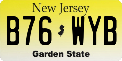 NJ license plate B76WYB