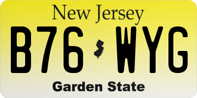 NJ license plate B76WYG