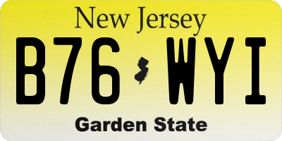 NJ license plate B76WYI