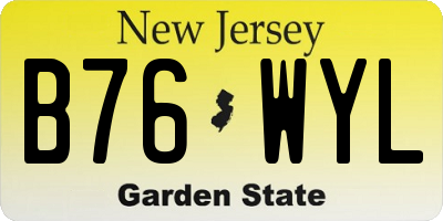 NJ license plate B76WYL