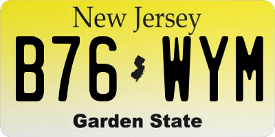 NJ license plate B76WYM