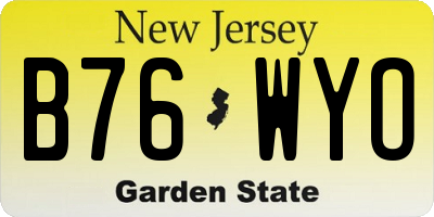 NJ license plate B76WYO