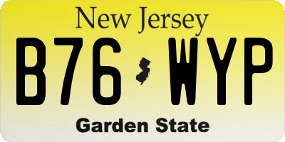 NJ license plate B76WYP