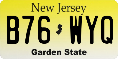 NJ license plate B76WYQ
