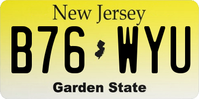 NJ license plate B76WYU