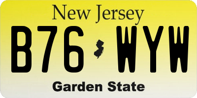 NJ license plate B76WYW