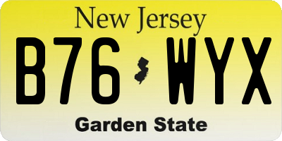 NJ license plate B76WYX