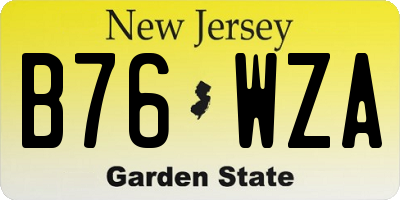 NJ license plate B76WZA