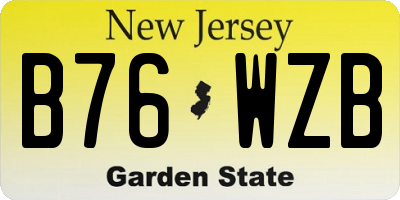 NJ license plate B76WZB
