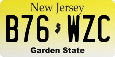 NJ license plate B76WZC