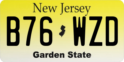NJ license plate B76WZD