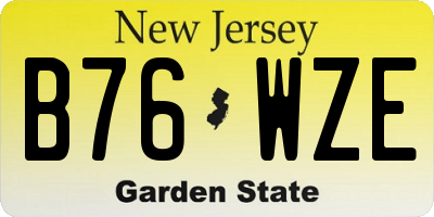 NJ license plate B76WZE