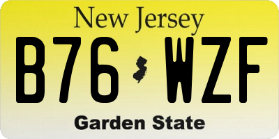 NJ license plate B76WZF