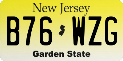 NJ license plate B76WZG