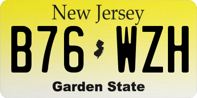 NJ license plate B76WZH