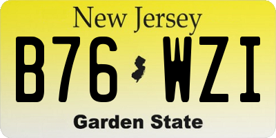 NJ license plate B76WZI