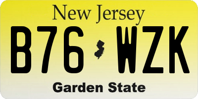NJ license plate B76WZK