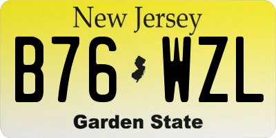 NJ license plate B76WZL