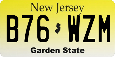 NJ license plate B76WZM