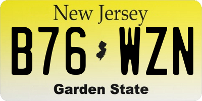 NJ license plate B76WZN