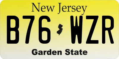 NJ license plate B76WZR