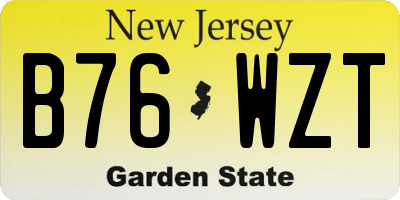 NJ license plate B76WZT