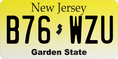NJ license plate B76WZU