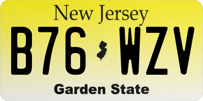 NJ license plate B76WZV