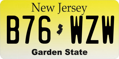 NJ license plate B76WZW