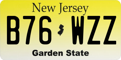 NJ license plate B76WZZ