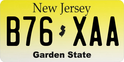 NJ license plate B76XAA