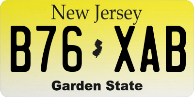 NJ license plate B76XAB