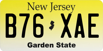 NJ license plate B76XAE