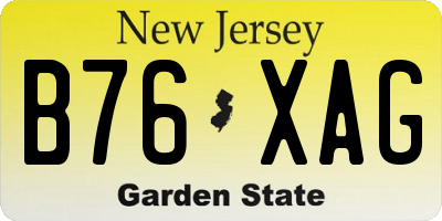 NJ license plate B76XAG