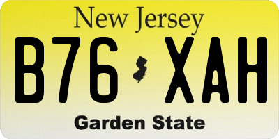NJ license plate B76XAH
