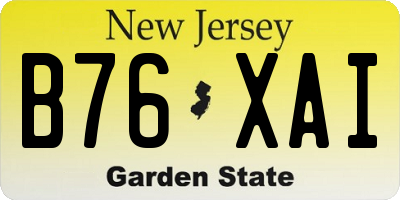NJ license plate B76XAI