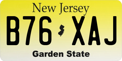NJ license plate B76XAJ