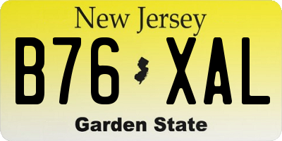 NJ license plate B76XAL