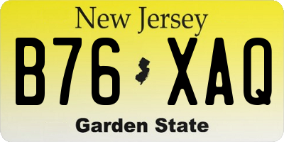 NJ license plate B76XAQ