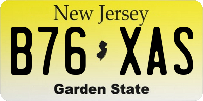 NJ license plate B76XAS