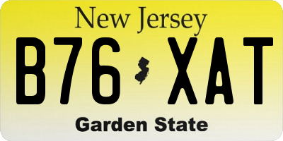 NJ license plate B76XAT