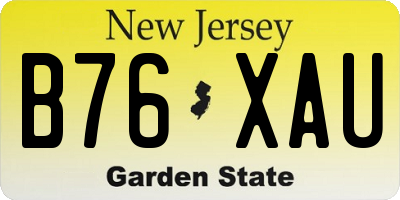 NJ license plate B76XAU
