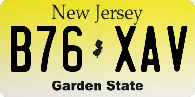 NJ license plate B76XAV