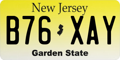 NJ license plate B76XAY