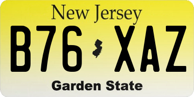 NJ license plate B76XAZ