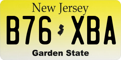 NJ license plate B76XBA