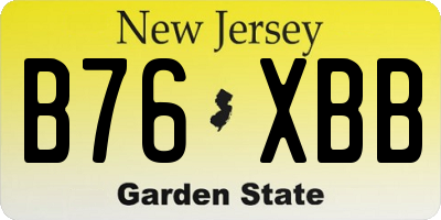 NJ license plate B76XBB