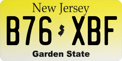 NJ license plate B76XBF