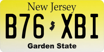NJ license plate B76XBI